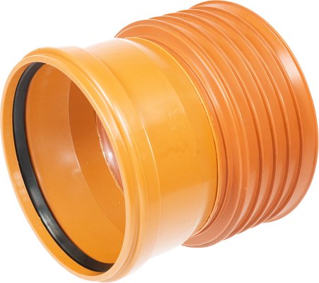 Złączka do rury kanalizacji zewnętrznej K2-Kan ID / KG PP bez uszczelek, oranż 150/160 Kaczmarek 1039243000